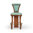 LDS Walnut Medium Stool upholstered in COM