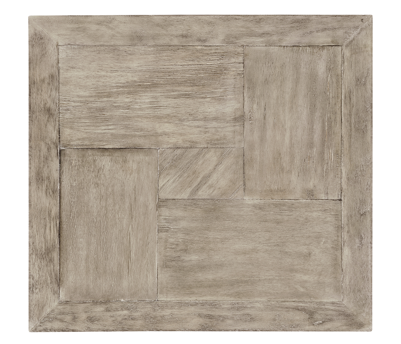 Rustic Grey Square End Table with Iron Base