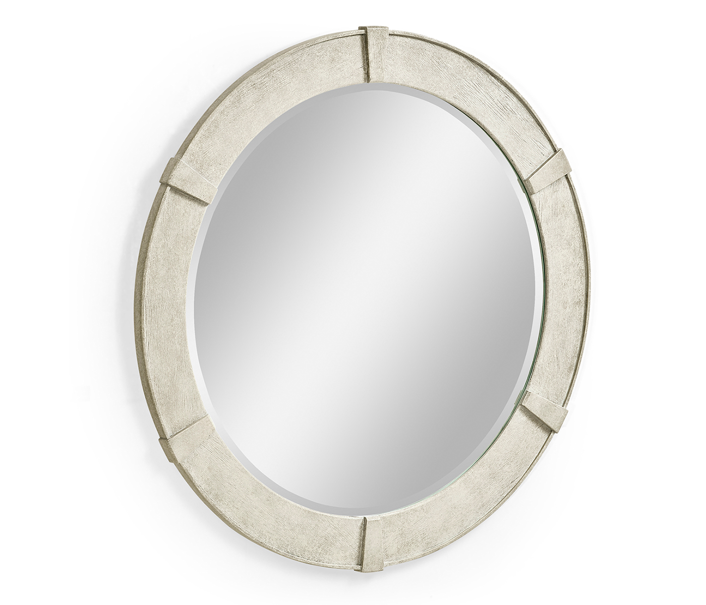 Whitewash Driftwood Round Mirror
