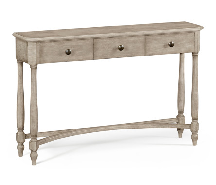 Rustic Grey Three Drawer Large Console Table
