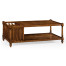 Country Walnut Rectangular Coffee Table with Magazine Rack