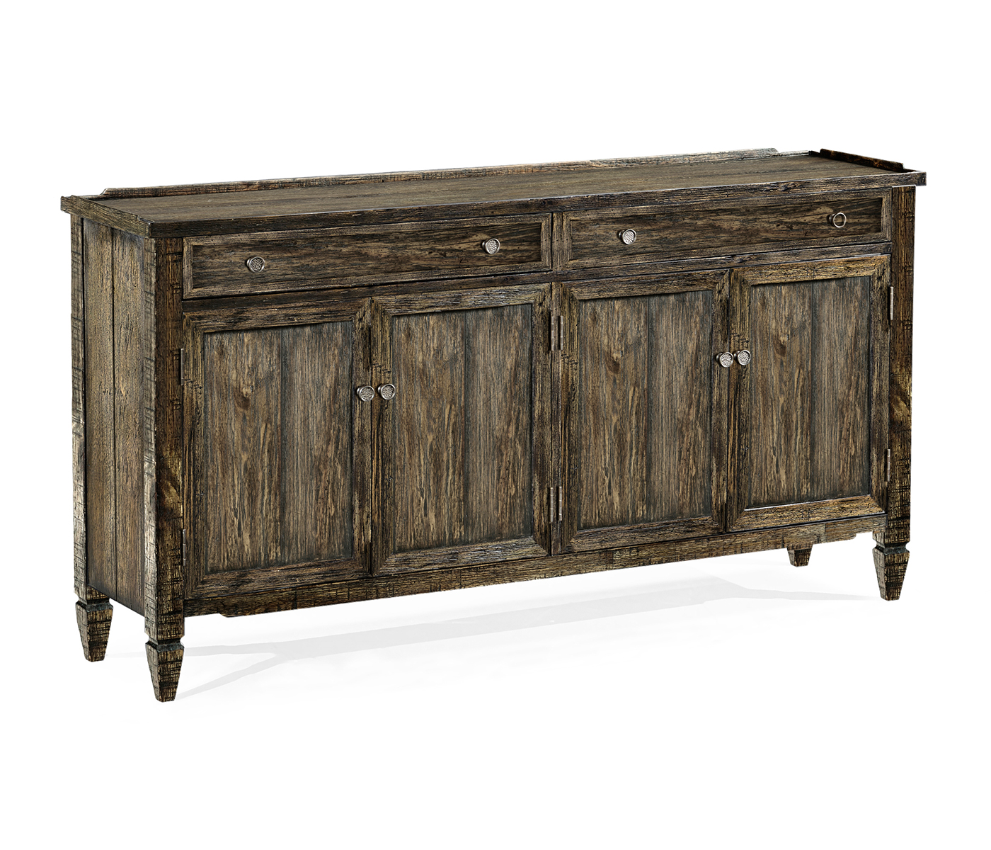 Casual Dark Driftwood Four Door Sideboard