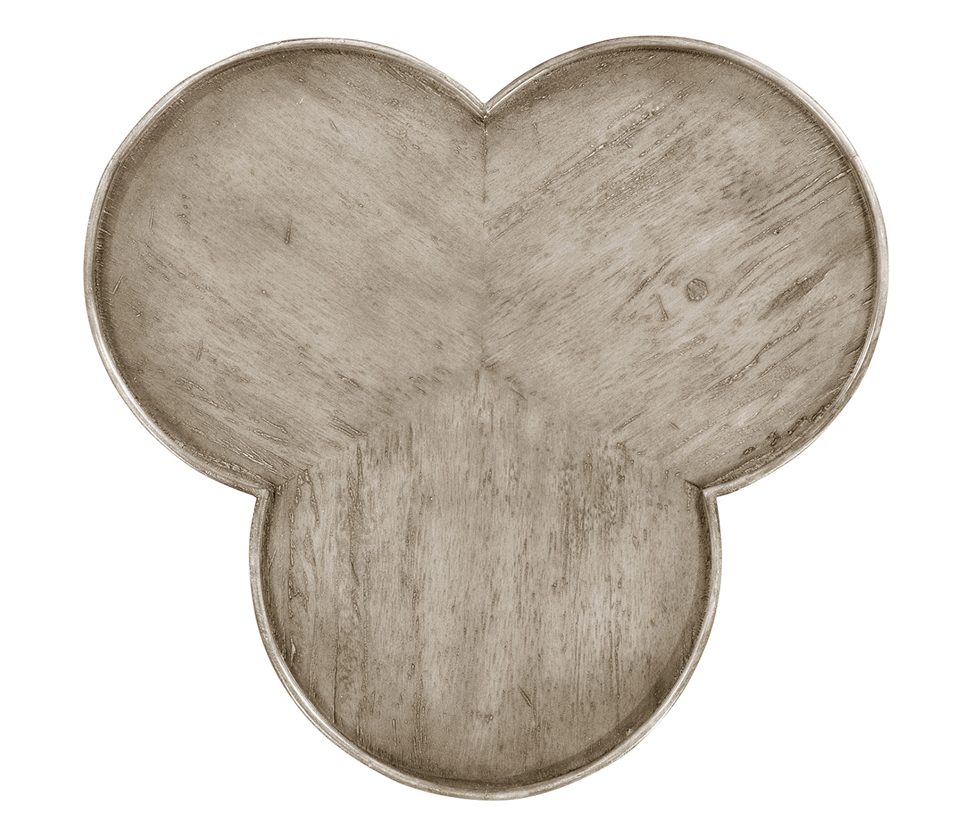 Trefoil Side Table with Rustic Grey