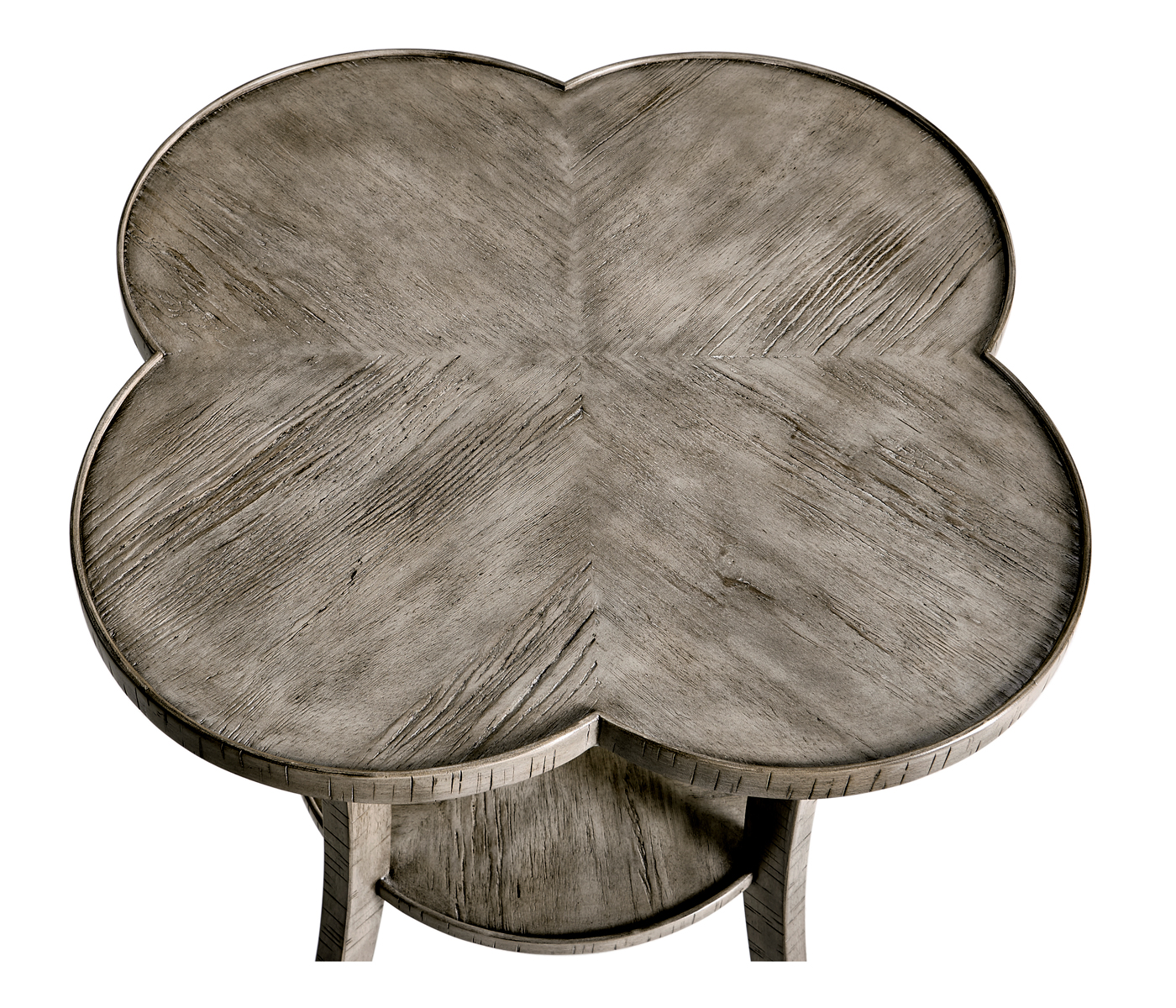 Quatrefoil Lamp Table in Antique Dark Grey