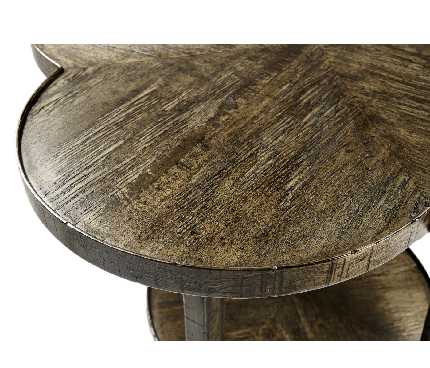 Quatrefoil Lamp Table in Dark Driftwood