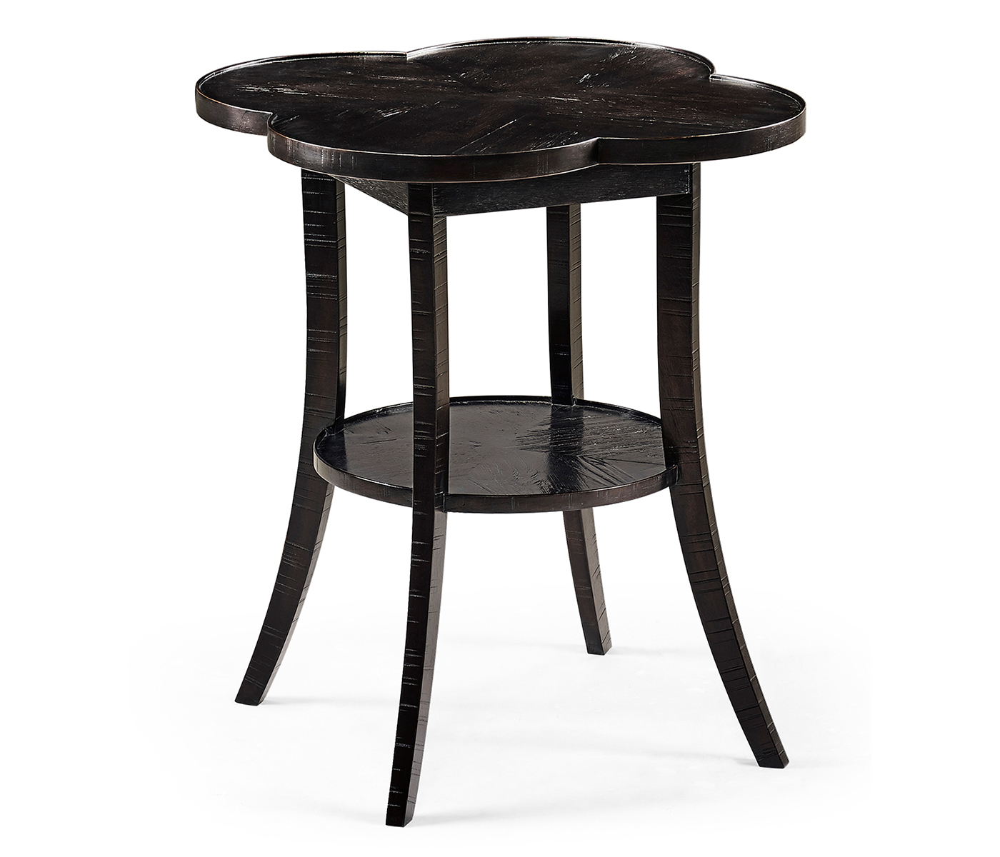Quatrefoil Lamp Table in Dark Ale