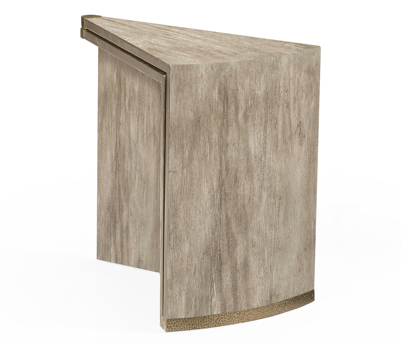 Rustic Grey Simicircular Retracting Side Table