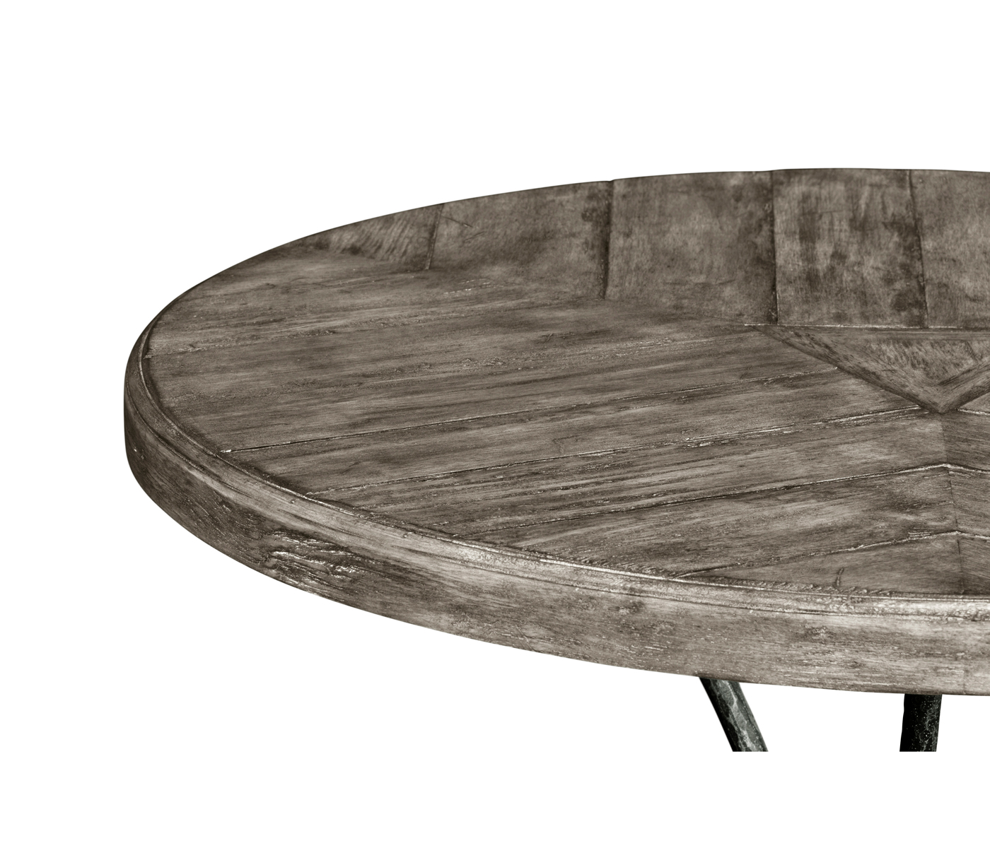 Antique Dark Grey Style Parquet Table