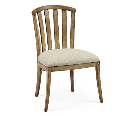 Casual Slat Upholstered Side Chair