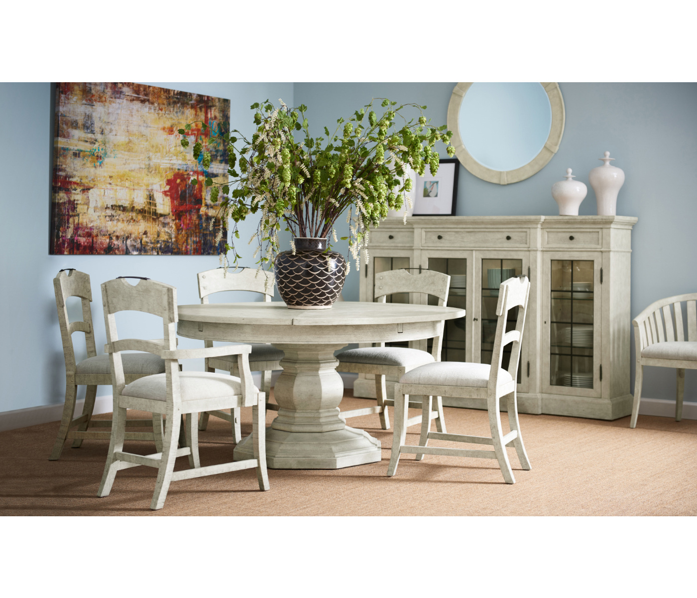 Casual Planked Dining Arm Chair