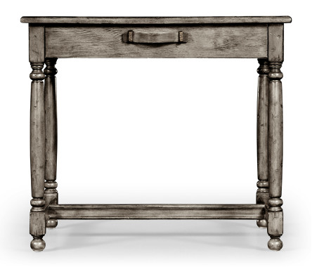 Antique Dark Grey Rectangular Side Table with Contrast Inlay