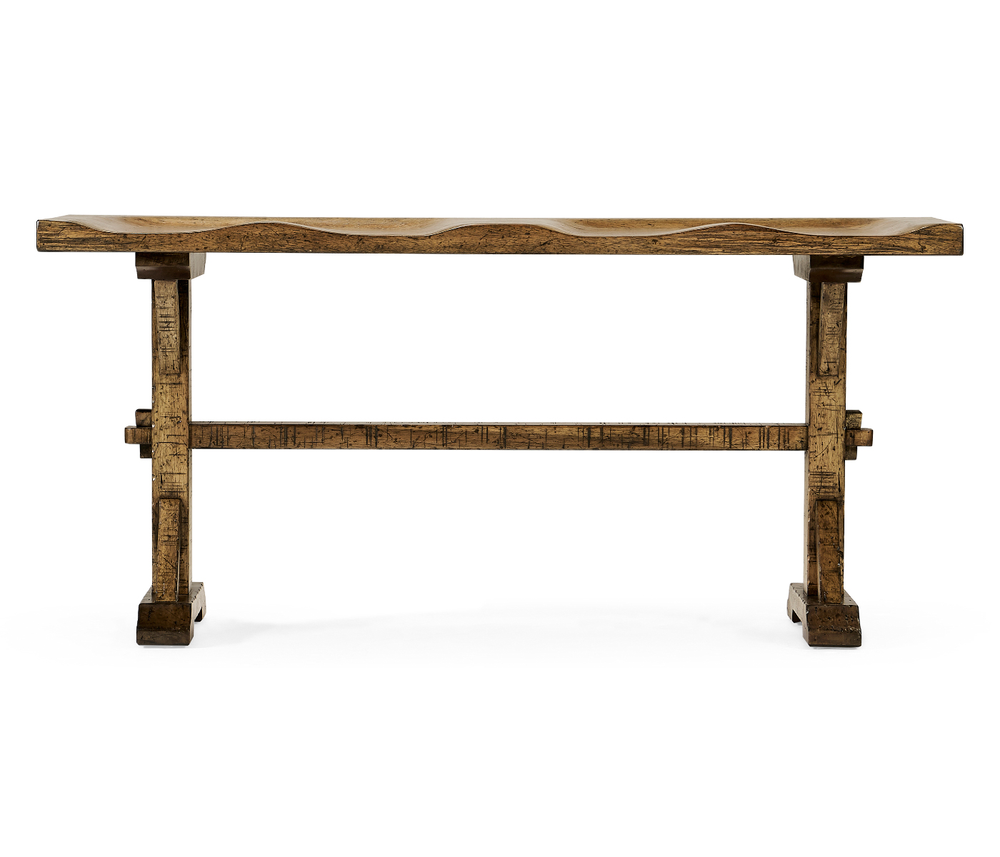 Casual Narrow Medium Driftwood Topped Bench