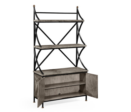 Antique Grey Baker's Rack Étagère