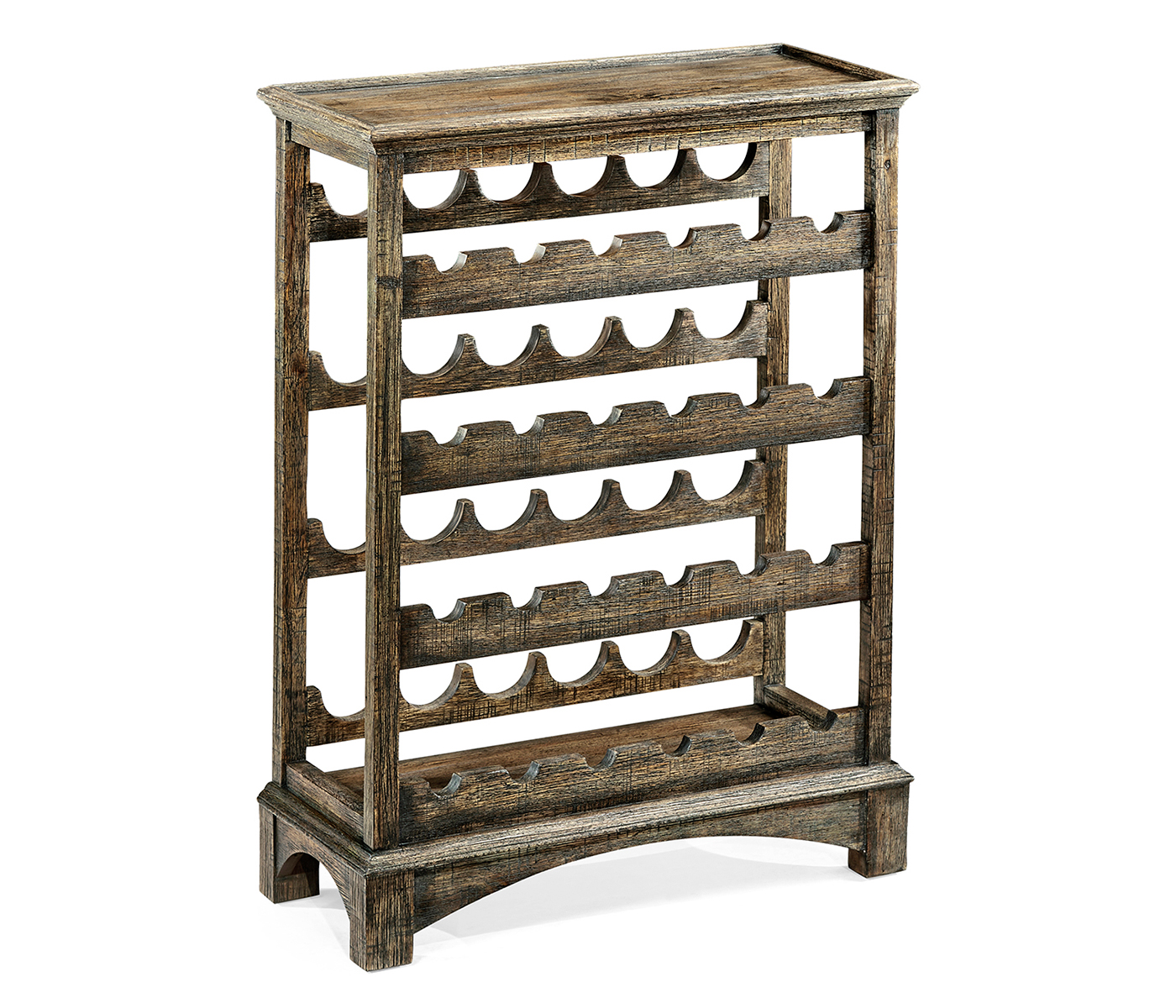 Dark Driftwood Four-Tier Wine Shelf