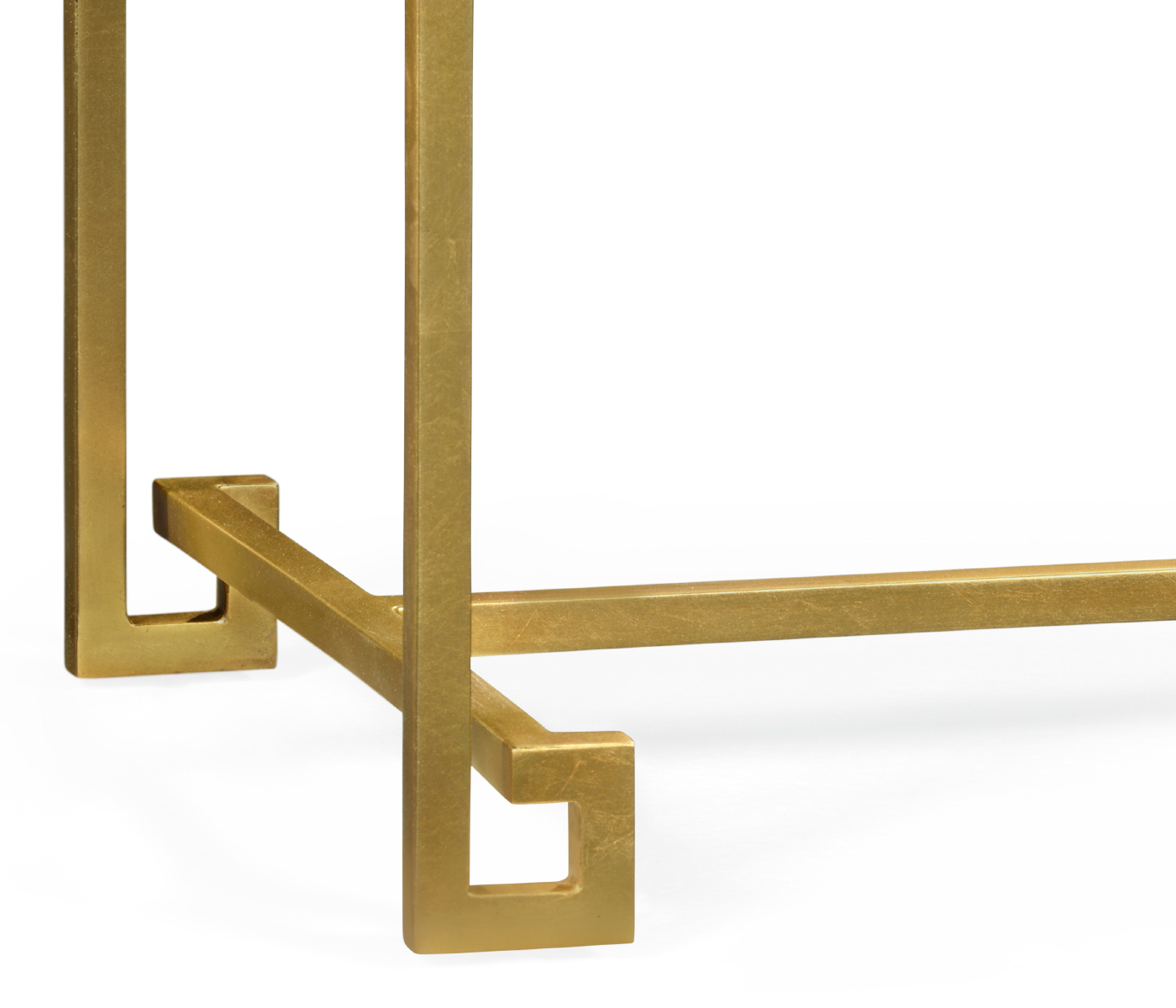 Gilded Iron Large Console Table with Smoky Black Top