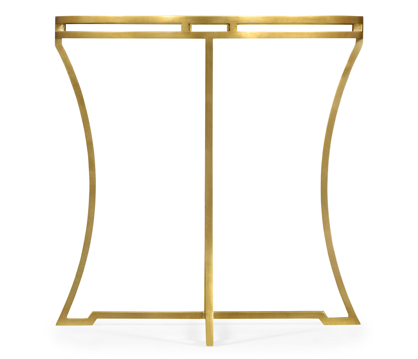 Gilded Iron Round Side Table with A Black Glass Top