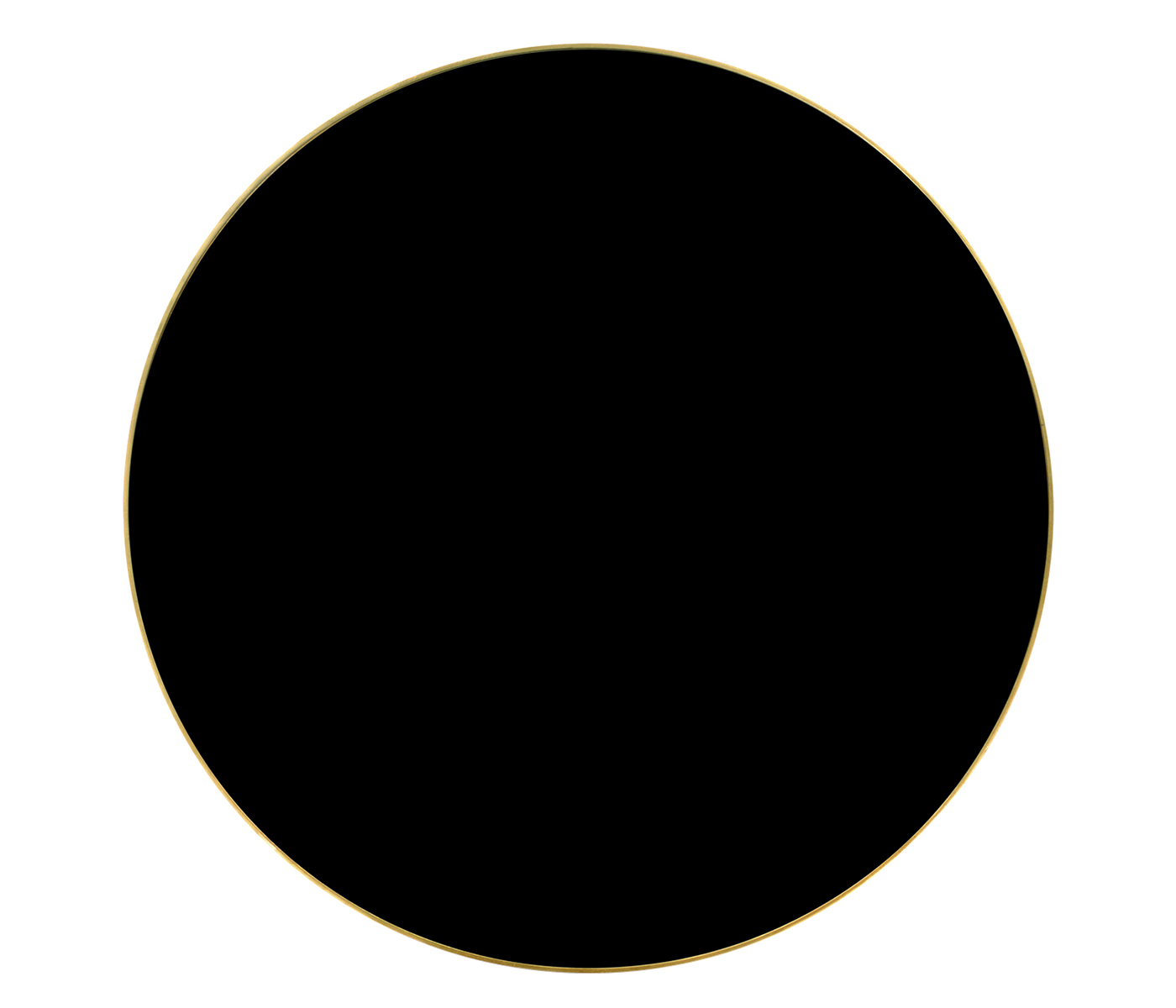 Gilded Iron Round Side Table with A Black Glass Top