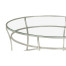 Silver Round Iron Coffee Table with A Clear Glass Top