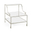 Three-tier silver iron end table