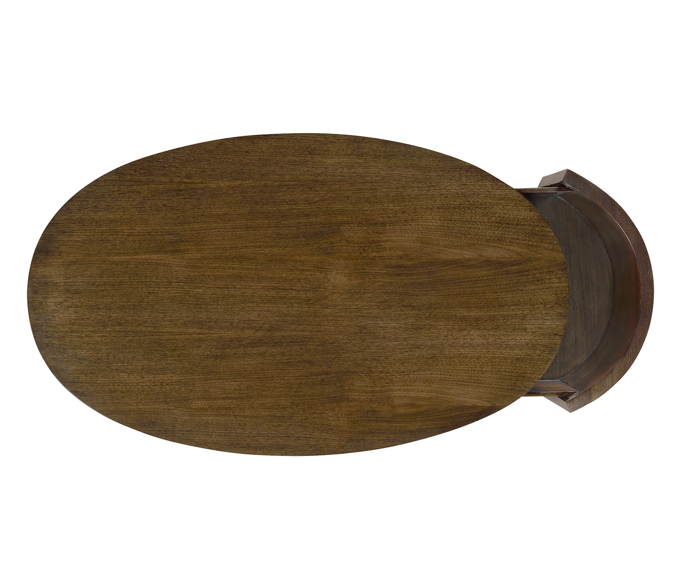 Oval chest of drawers in American walnut