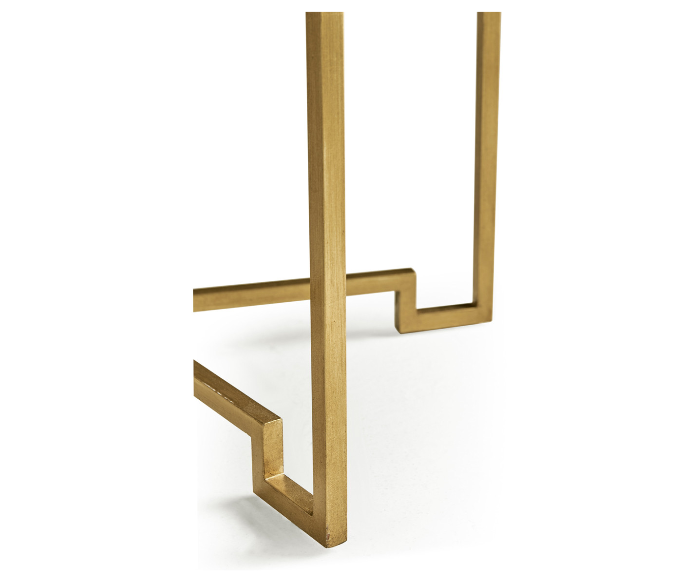 Gilded Iron Round Lamp Table with Smoky Black Top