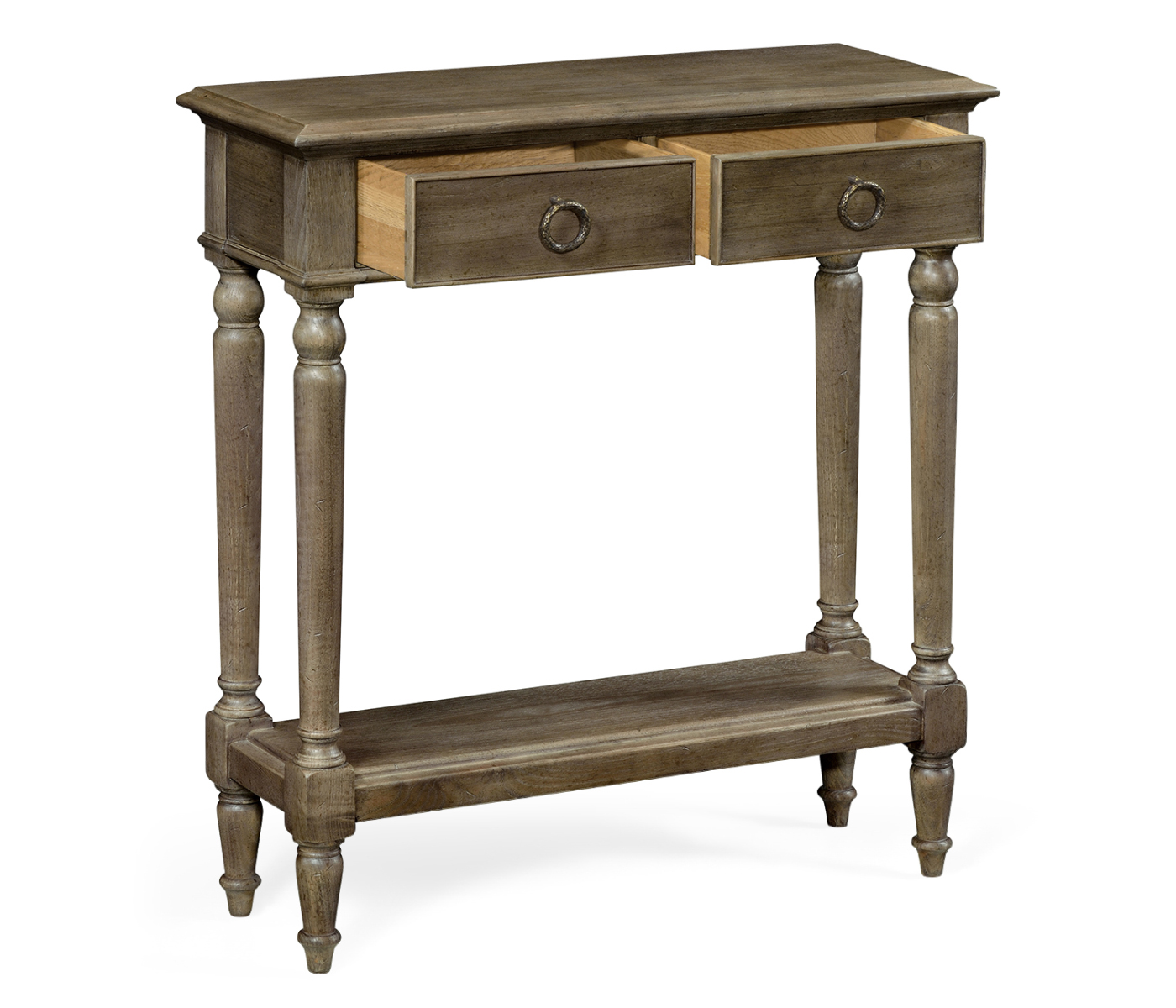 Small Dark Grey Chestnut Narrow Console