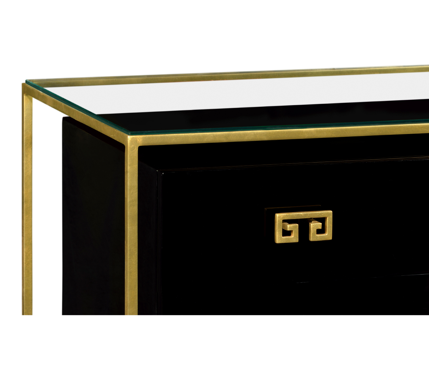 Gilded Iron Chest of Drawers in Smoky Black