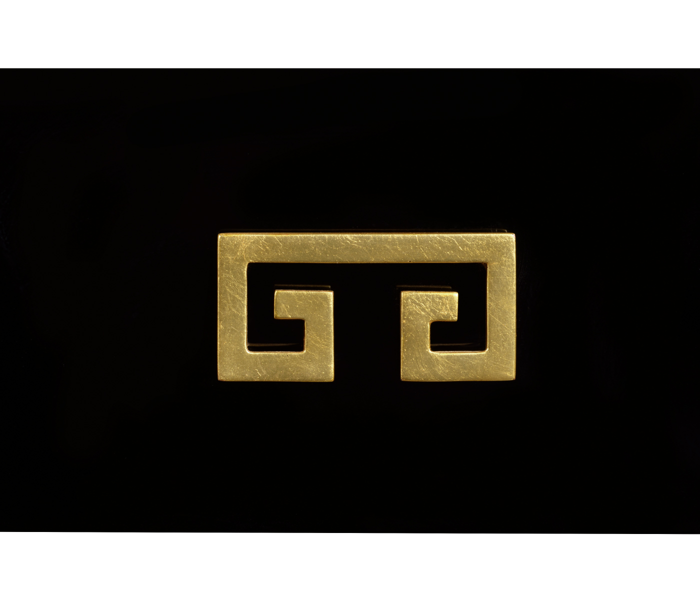 Gilded Iron Chest of Drawers in Smoky Black