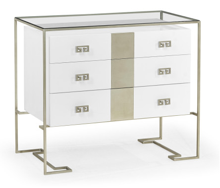 Silver Iron Chest of Drawers in Biancaneve