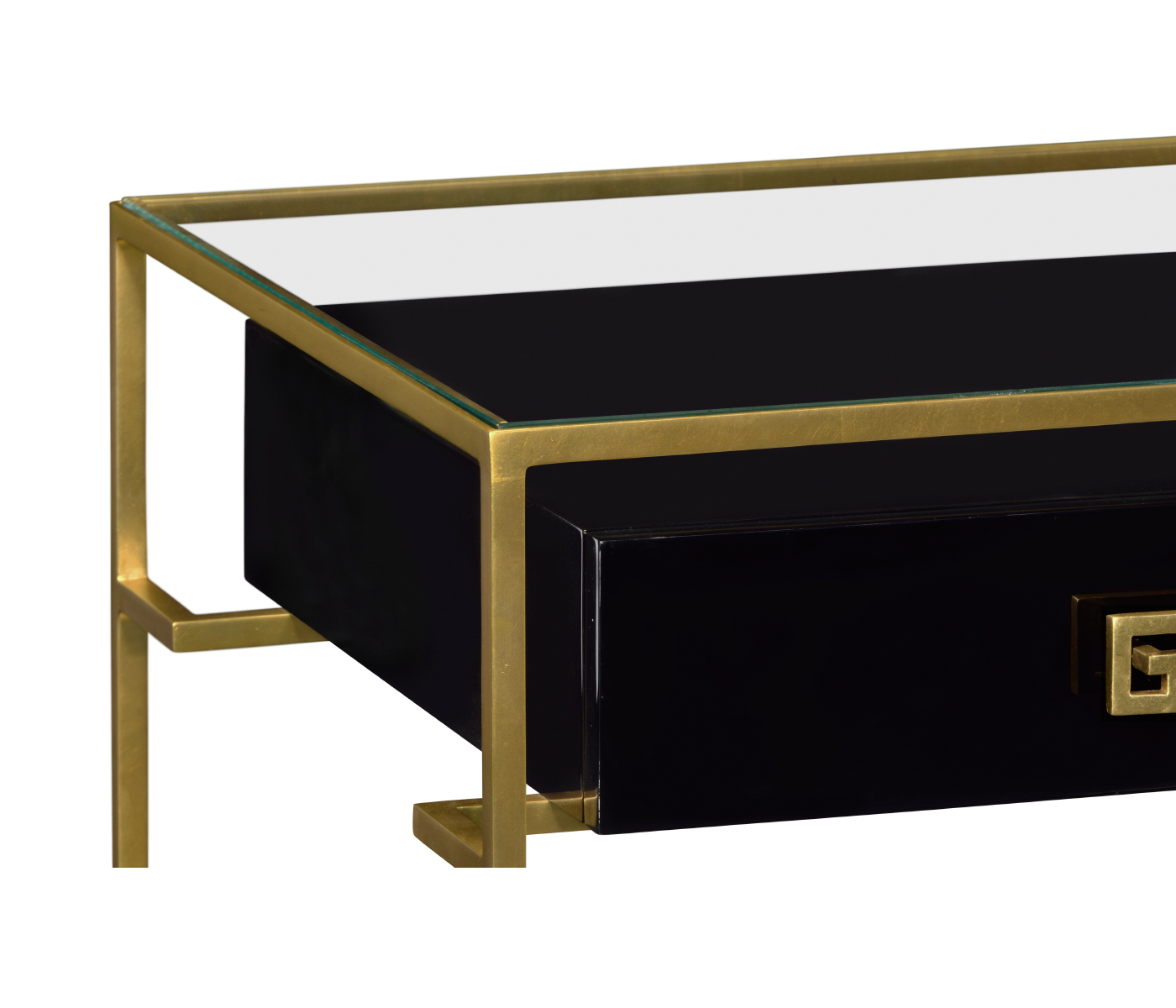 Gilded Iron Side Table in Smoky Black