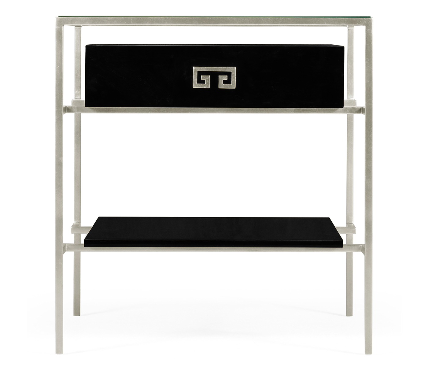 Silver Iron Side Table in Smoky Black