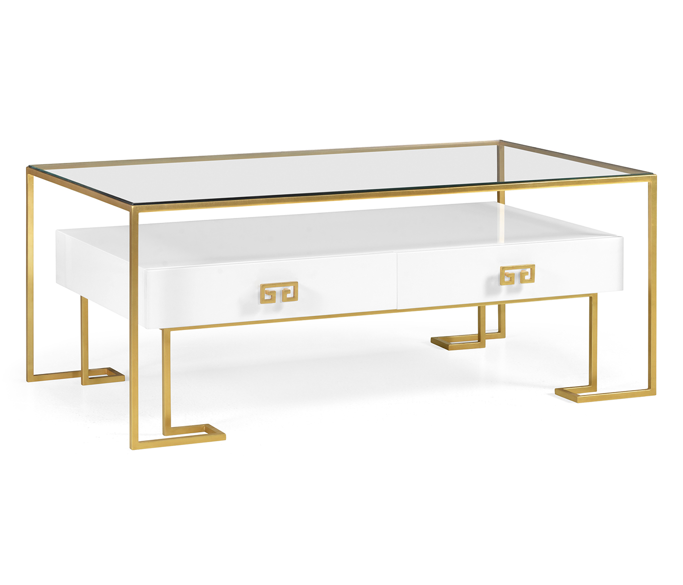 Gilded Iron Coffee Table in Biancaneve