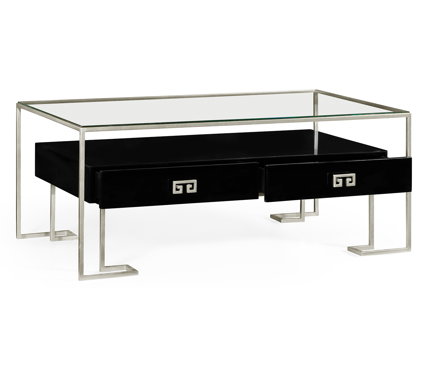 Silver Iron Coffee Table in Smoky Black