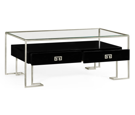 Silver Iron Coffee Table in Smoky Black