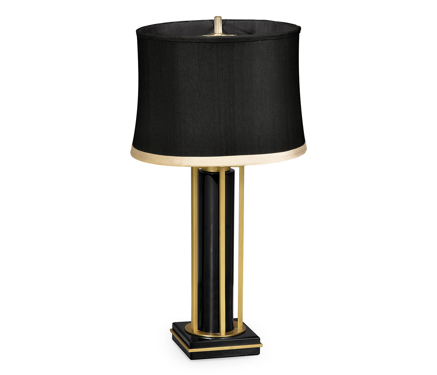 Gilded Iron Table Lamp in Smoky Black