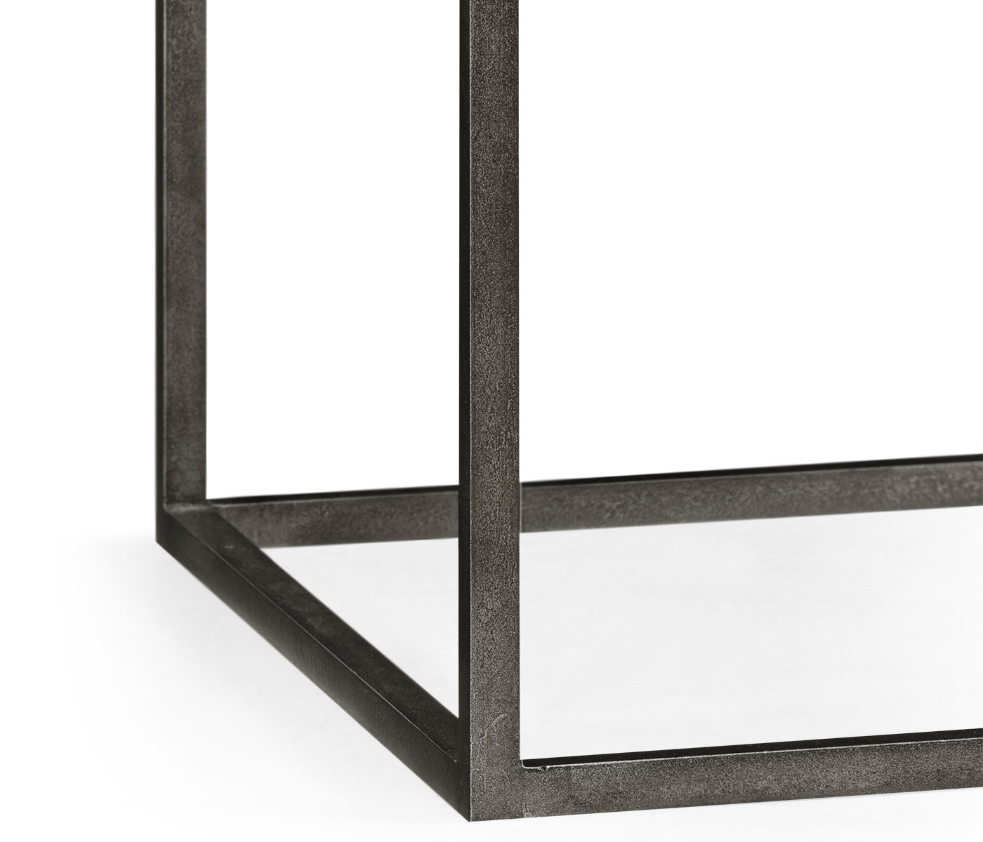 Rectangular Iron End Table with a Black Marble Top