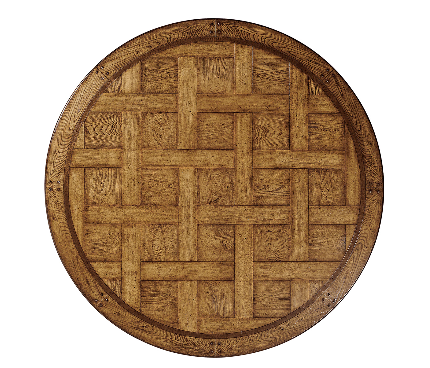 72'' Round Light Brown Chestnut Dining Table