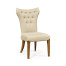 High Back Light Brown Chestnut Winged Side Chair