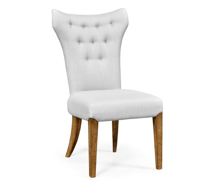 High Back Light Brown Chestnut Winged Side Chair