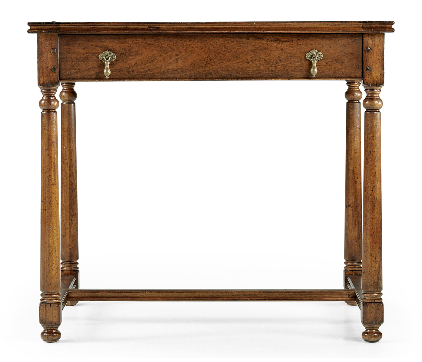 Rectangular parquet side table with drawer