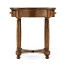 Round parquet topped side table