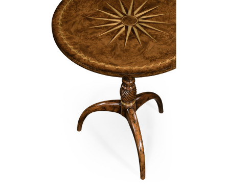 Small lamp table with starburst inlay