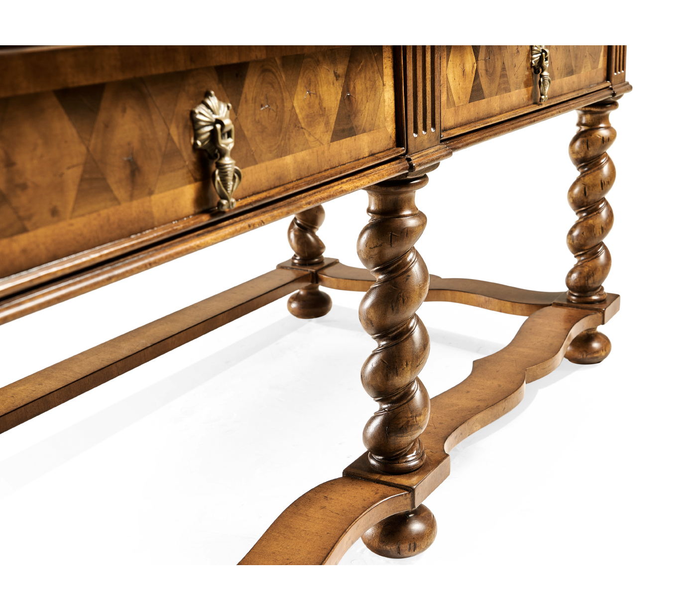 Oyster veneer chest on stand