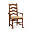 Walnut Ladder Back Arm Chair with Lion's Paw Feet