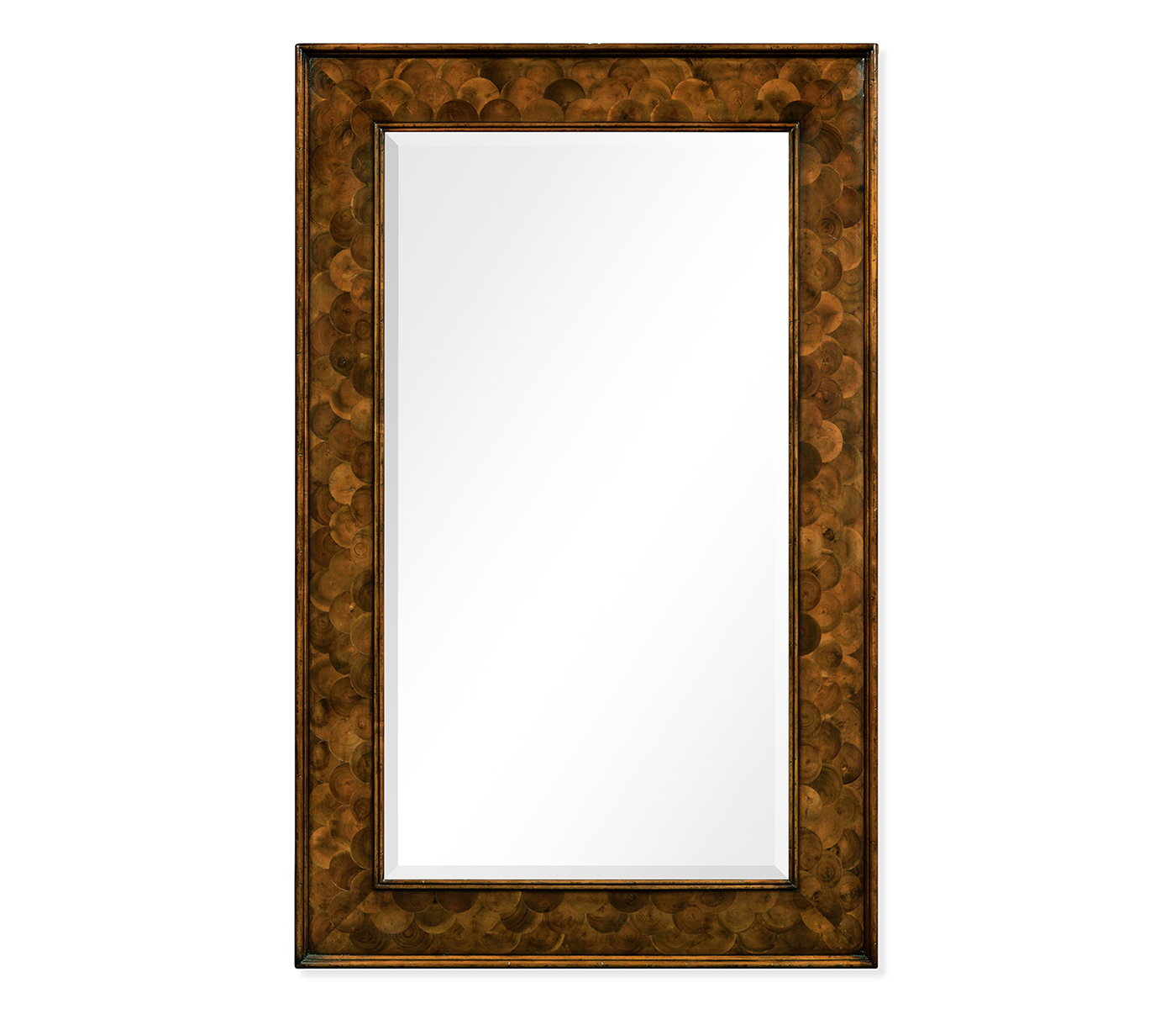 Walnut & Oyster Fish Scale Rectangular Mirror