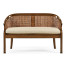 Walnut 2-Seater Salon Settee Cane Back