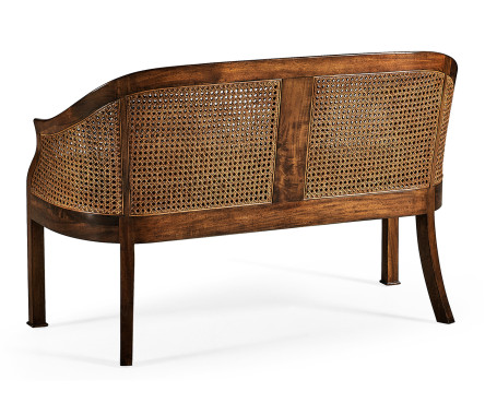 Walnut 2-Seater Salon Settee Cane Back