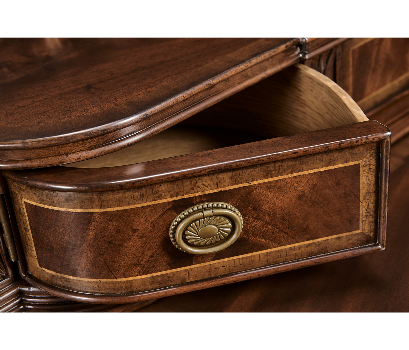 Buffet or Serving Table with Brass Gallery (Mahogany)