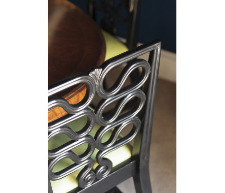 Black Painted Serpentine Open Back Dining Side Chair