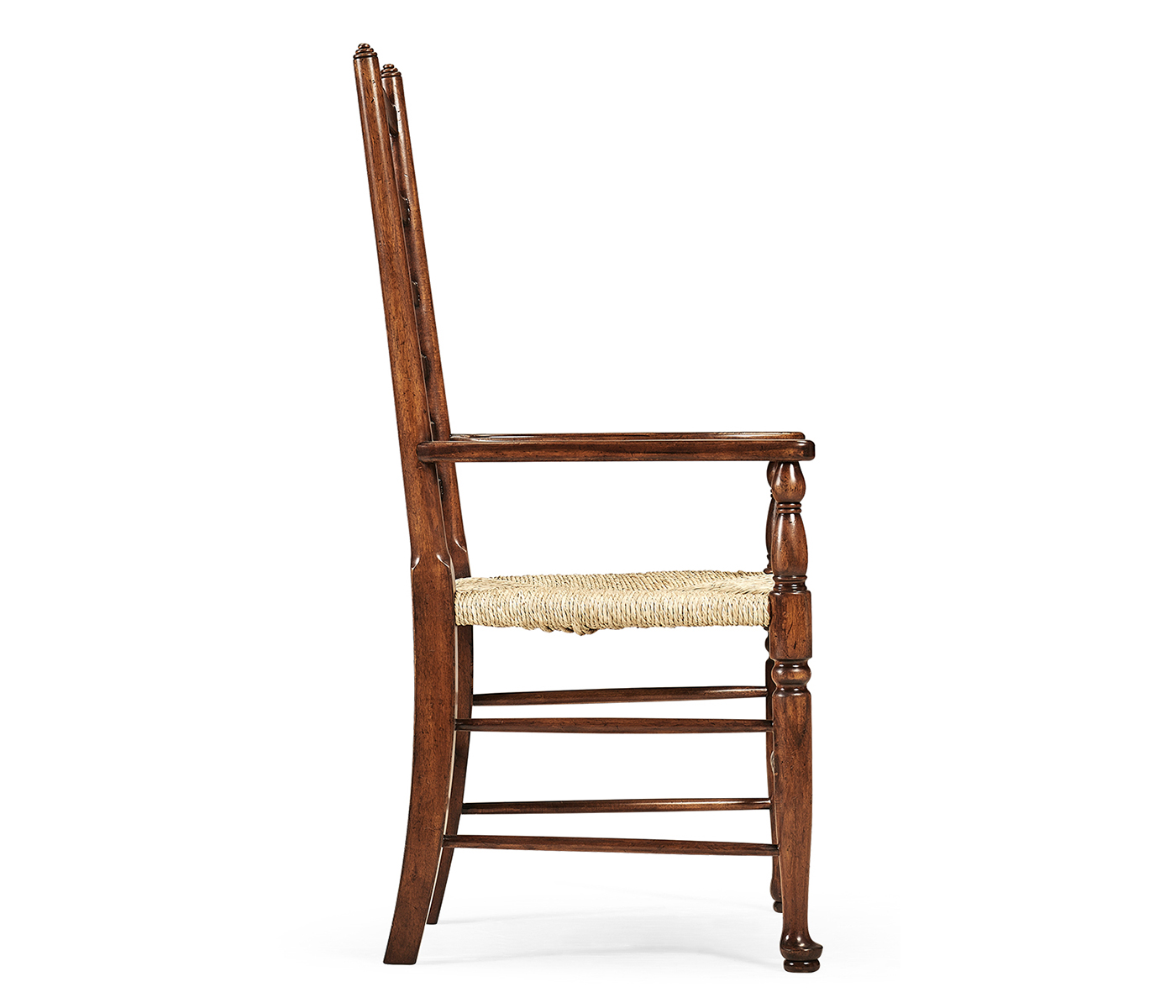 Traditional Ladderback Walnut Dining Arm Chair